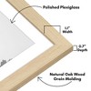 Americanflat 28x40 Picture Frame with Polished Plexiglass, Use as 24x36 Frame with Mat or 28x40 Frame Without Mat, Hudson Collection, Natural Oak - 3 of 4