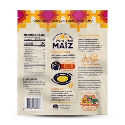 Siete Maiz Yellow Corn Tortilla - 9.7oz