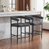 Okak Modern Bar Stools Set of 2, Upholstered Counter Height Chairs with Boucle Fabric and Metal Frame, Kitchen Island Bar Chairs for Dining Room - 2 of 4