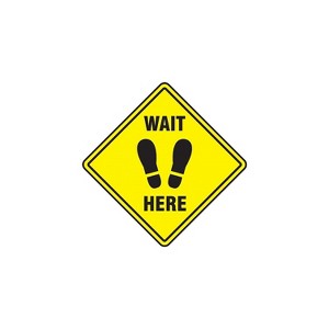 Accuform Slip-Gard Floor Decal "Wait Here " Vinyl 12" Yellow (MFS351) - 1 of 1