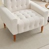 Christopher Knight Home Felicity Mid Century Modern Fabric Tufted Accent Chair, Beige - 4 of 4