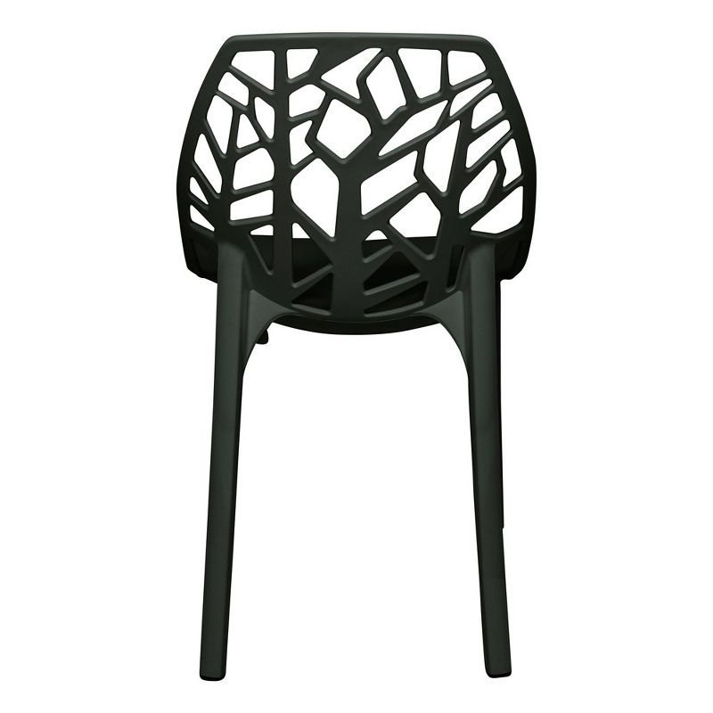 LeisureMod Cornelia Modern Plastic Dining Chair with Cut-Out Tree Design, Set of 2, 5 of 10