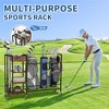 MOEPISY Golf Bag Organizer Garage Sports Equipment Organizer Golf Bag Stand Golf Club Storage Rolling Wheels - 3 of 4