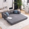 Okak Modern Floor Convertible Folding Loveseat Sleeper Sofa with Pillows,Deep Seat Futon Couch for Living Room,Apartment,Guestroom - 3 of 4