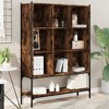 vidaXL Smoked Oak Bookcase/Storage Rack - Steel & Engineered Wood Room Divider Bookshelf - 40.2"x11.8"x55.7" for Living Room, Study, Bedroom - 2 of 4