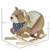 RUVALINO Baby Bouncers and Rockers, Baby Rocking Horse, Kids Riding Horse Rocking Chair, Plush Stuffed Rocking Animals, Brown, 23.5"*13.75"*19.75" - 3 of 4