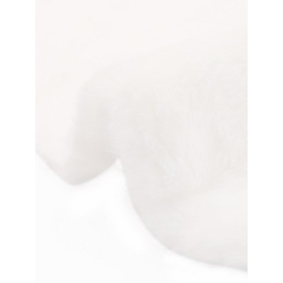 Allegra K Women's Faux Fur Winter Warm Belted Fluffy Jackets Overcoat Outerwear Medium White — фото 5