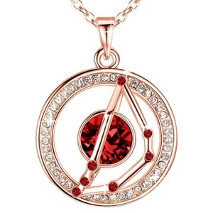 Leafael "Superstar Zodiac Constellation Pendant Necklace Made with Premium Crystal Horoscope Jewelry, Gold or Rose Gold Plated, 18"+ 2" - 1 of 4