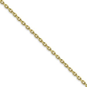 Black Bow Jewelry 1.8mm 10k Yellow Gold Solid Diamond Cut Cable Chain Necklace - 1 of 4