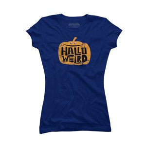 Junior's Design By Humans Halloween Halloweird By Spindriftdesigns T-Shirt - 1 of 2