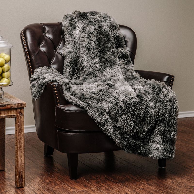Chanasya Wolf Faux Long Fur Throw Blanket - Soft, Fuzzy Throw Blanket, 2 of 10