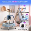 Whisen 36.2” Mini Toddler Trampoline with 6 Legs and Foam-covered Handle for Kids, Unique Print Design - 3 of 4
