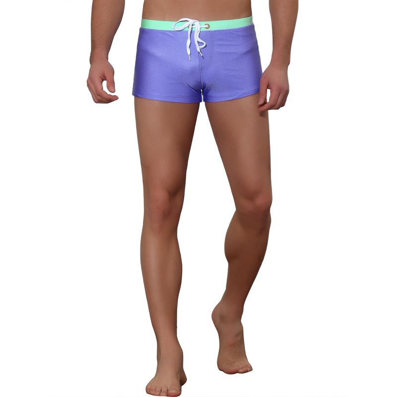 Lars Amadeus Men's Solid Color Elastic Waist Summer Pool Swimwear Shorts, 5 of 6