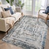 Machine Washable Abstract Striped Area Rug Soft Modern Indoor Rugs For Bedroom Low Pile Non Slip Foldable Floor Mats For Living Room - 2 of 4