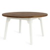 Resenkos Dining Table, Living Room Table,47-inch Dining Table, Round Farmhouse Kitchen Table for 4-6,Brown & White - 3 of 4