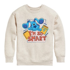 Boys' - Blue's Clues & You! - I'm So Smart Graphic Long Sleeve Fleece Sweatshirt - 1 of 3