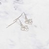 Jewel-Tone Hearts with Cross Centers Silver-Plated Fish Hook-Style Dangling Earrings - 2 of 3