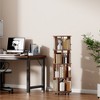 KWPZQEB Book Shelf,  Bookcase, Rotating Bookshelf with Wheels, Modern Bookshelves Organizer, Solid Wood Floor Book Shelf for Living Room, Walnut - 3 of 4