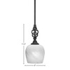 Toltec Lighting Elegante 1 - Light Pendant in  Matte Black with 6" White Marble Shade - 2 of 2