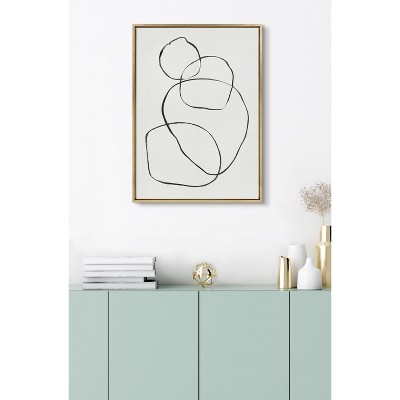 Gold Framed Abstract Canvas Wall Art, 30.87" x 41.87"