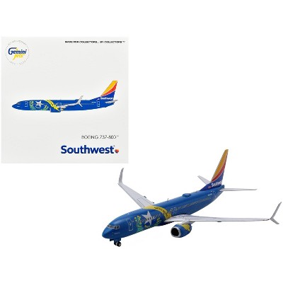Boeing 737-800 Commercial Aircraft "Southwest Airlines" Blue with Striped Tail 1/400 Diecast Model Airplane by GeminiJets