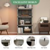 5 Tier Book Shelf, Farmhouse Book Case with Shelf Storage, Wooden Bookshelves for Living Room, Home Office - 2 of 4