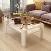 KWPZQEB Rectangle Coffee Table, 2-Tier Coffee Table with Storage Shelf and Metal legs, Glass Center Table for Living Room, Bedroom - 3 of 4