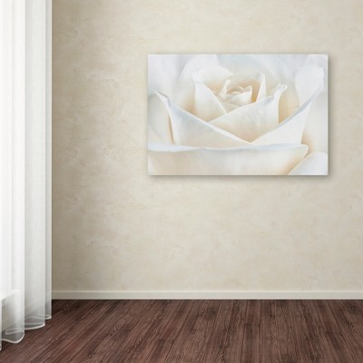 Pure White Rose Abstract Canvas Art for Nursery