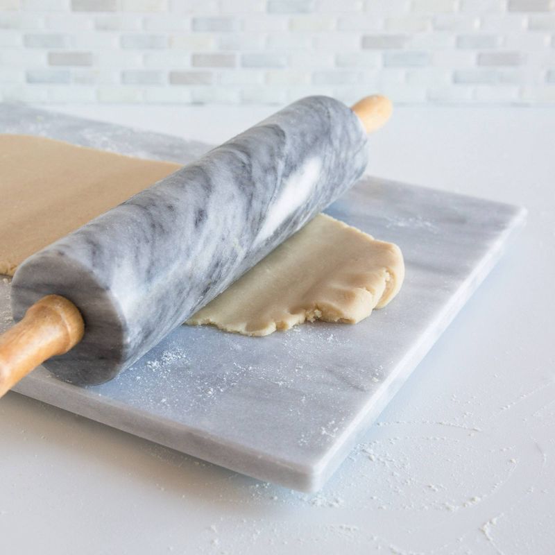 2pc Marble Rolling Pin and Base with Wood Handles - Fox Run, 4 of 8