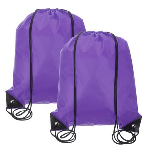 Unique Bargains Fitness Sports Travel Lightweight Drawstring Backpacks 2 Pcs - 1 of 4