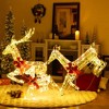 Tangkula 3-Piece Outdoor Christmas Lighted Reindeer Family Set Light up Xmas Deer Decorations with LED Lights & Fawn 3D Pre-Lit Set with Ground Stakes - 2 of 4