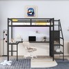 NicBex Full Size Bunk Bed with "L" Shape Desk Metal Frame Bed Frame with Storage Stairs, Cabinet, Guardrails and Adjustable Shelf, Black - 2 of 4