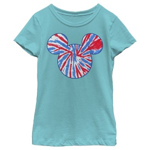 Girl's Disney Mickey and Friends Americana Tie Dye T-Shirt - 1 of 4