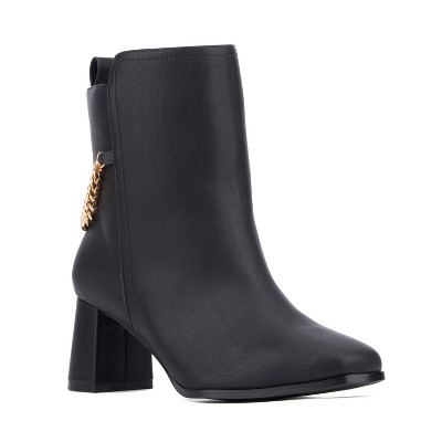 Fashion To Figure Women's Maire Bootie with chain - Wide width