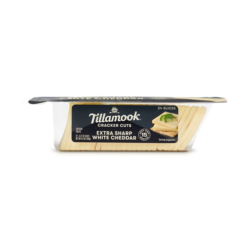 Tillamook Extra Sharp White Cheddar Cracker Cut Cheese - 6.5oz/24 slices, 1 of 5