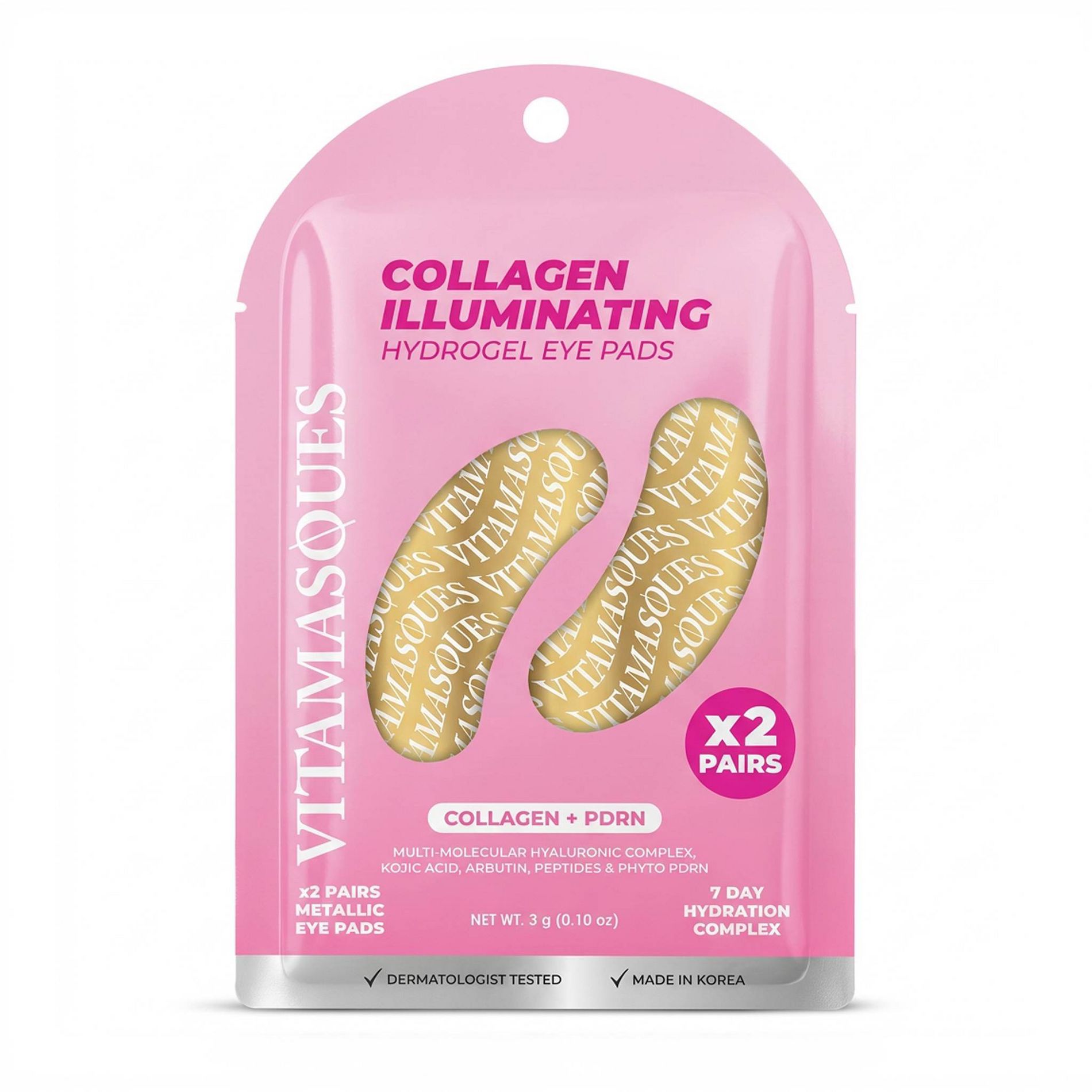 Vitamasques 2 pair Collagen Illuminating Hydrogel Pads Eye Mask - 0.1oz
