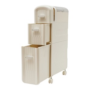 YIYIBYUS Bathroom Floor Storage Cabinet, Narrow Slim Towel Organizer With Drawers - 1 of 4