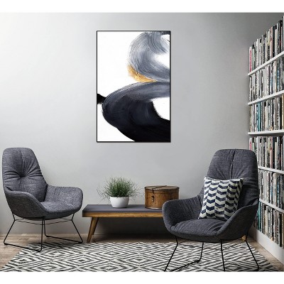 Whiteline Modern Living Sara 48"x32" Canvas Wall Art, Black PS Frame