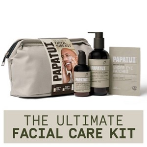 Papatui Holiday Limited Edition Ultimate Men's Facial Care Dopp Kit Facial Cleanser Moisturizer and Under Eye Patches Gift Set - 3pc - 1 of 4