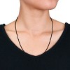 EVERLY JEWELRY | Sterling Silver Black Plated Oval Diamond Cut Beaded Necklace, 20 inc - 3 of 4