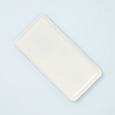 7" x 14" Matte Stoneware Serving Platter Sour Cream - Hearth & Hand™ with Magnolia