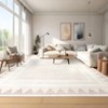 Washable Geometric Bordered Living Room Rugs, Contemporary Non Slip Low Pile Bedroom Carpet, Stain Resistant Dining Room Rugs - 3 of 4