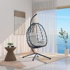 Egg Chair With Stand,Hanging Basket Egg Chair With Cushion,Indoor And Outdoor Egg Chair,Hammock Chair For Living Room,Balcony-Cuddlewood - 3 of 4