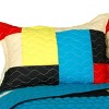 Slickblue Handmade Patchwork Quilt Set with Shams, 100% TC Fabric, Vermicelli Quilted, Multicolor 1/2, 3 Piece - 2 of 4