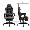Vynxaria Racing Gaming Chair Diamond PU Leather Office Gamer Chair High Back Swivel Recliner with Footrest Lumbar Support, Brown - 3 of 4
