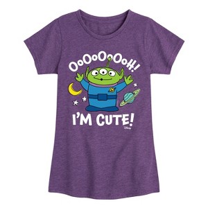 Girls' - Disney - Alien Ooh I'm Cute Fitted Short Sleeve Graphic T-Shirt - 1 of 4