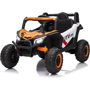 12V Kids Ride On Car,UTV Truck with Remote Control,4WD/2WD Switchable,Electric Vehicle with 4 Spring Suspension,EVA Tires - 1 of 4