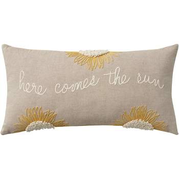 Mina Victory Life Styles Here Comes The Sun 12" x 24" Natural Indoor Pillow Cover