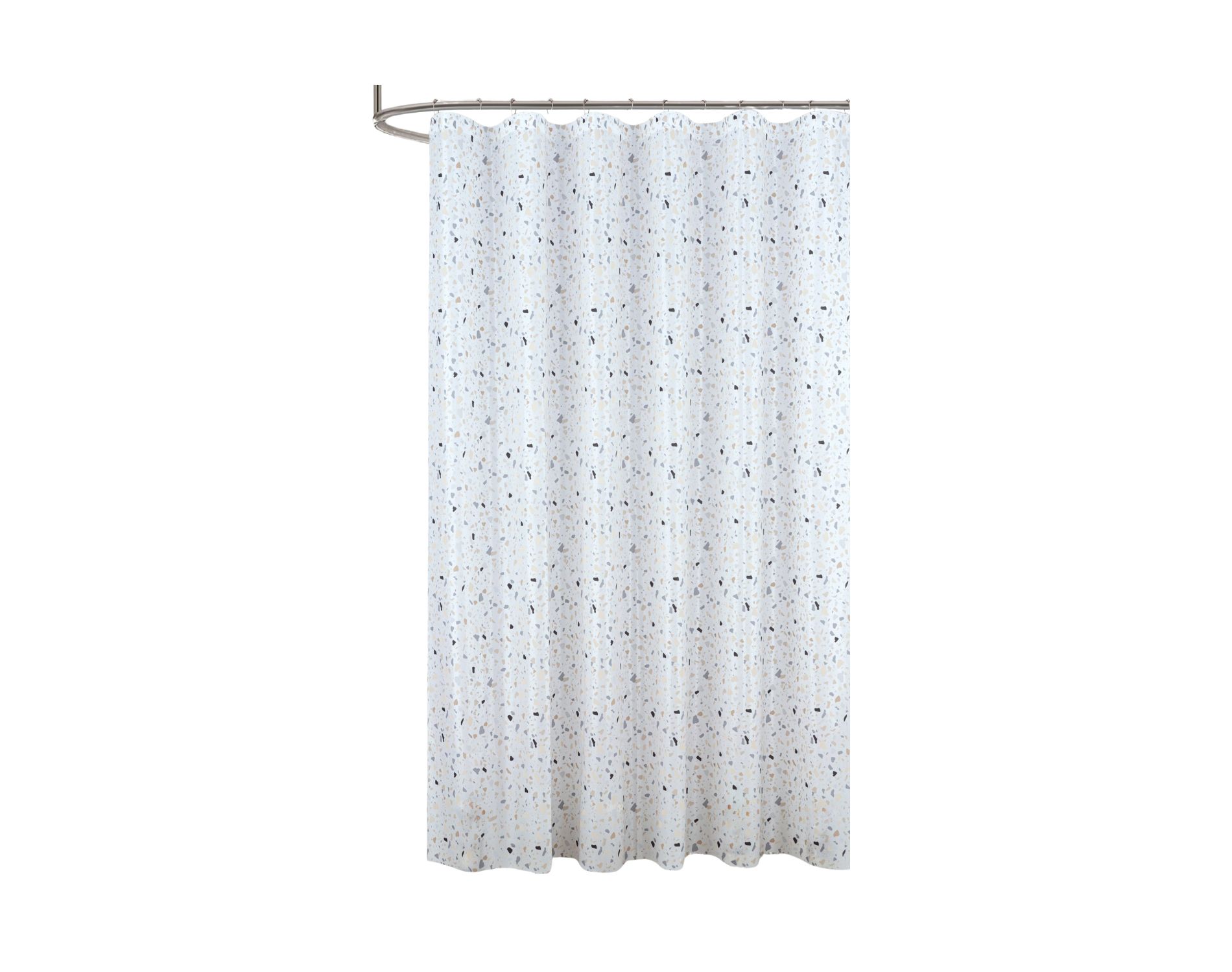 RT Designers Collection 90GSM Peva Glit Printed Terrazzo Shower Curtain 70" x 72" Tan