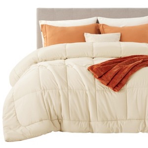 Bedsure Comforter Duvet Insert - Quilted Comforters Queen Size, All Season Duvet, Down Alternative Bedding, with 8 Tabs, Gifts for Women/Men, White,Qu - 1 of 4